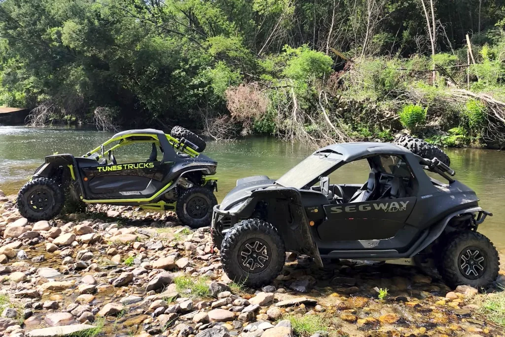Buggies da Tunes Enjoy junto a uma praia fluvial em Vila Nova de Poiares, Coimbra